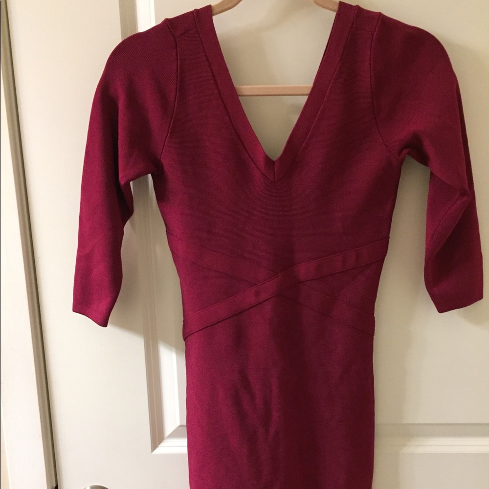 Bebe maroon body con dress!